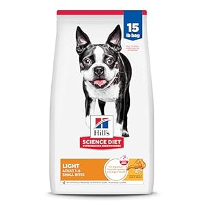 Hill’s Science Diet Adult Light Small Bites Dry Dog Food with Chicken Meal & Barley, 15 lb Bag