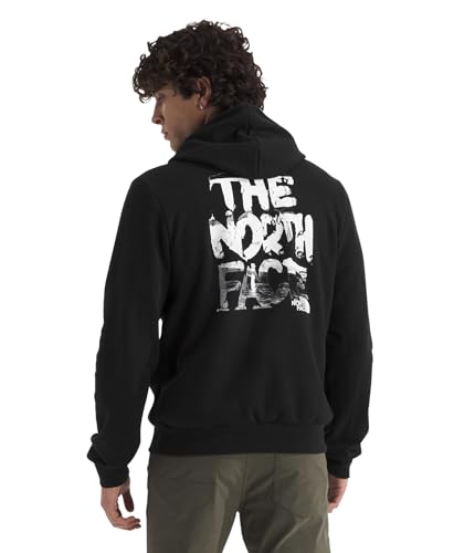 THE NORTH FACE Men's Evolution Nature Exposure Hoodie | 2 Piece Hood with Adjustable Drawcord, Kangaroo Hand Pocket, Ribbed Cuffs & Hem, TNF Black, Large