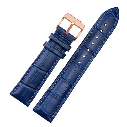 Bracelet montre cuir véritable bicolore 20mm anti irritation pour Rossini