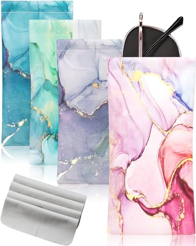 First-zgel Sunglass Case with Cleaning Cloth (4 Pcs)
