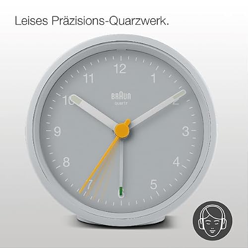 Analogwecker Braun mit Schlummerfunktion und leisen Quarz-Uhrwerk
