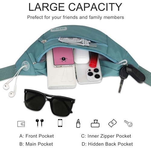 Image of Crossbody Belt Bags Sling Fanny Pack for Men with 4-Zipper Pockets Gifts for Enjoy Sports Festival Workout Traveling Running,Dark Green