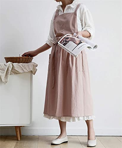 Achsoo Grembiule in Cotone Tinta Unita