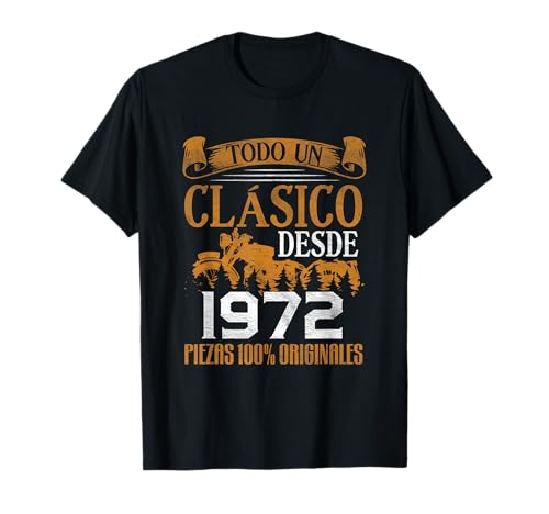 Nacido en 1972 - 53 Años Cumpleaños Moto Biker Hombre Motero Camiseta