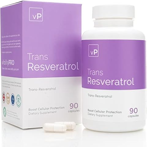 Trans Resveratrol 500mg x 90 Capsules - Third Party Tested Over 99% Purity - Natural Trans Resveratrol Supplement - Vitality Pro Cover