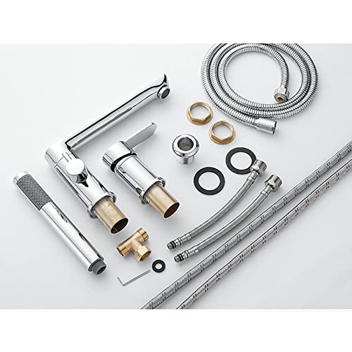 Robinet de lavabo 3 trous à douchette split pour un nettoyage précis - 6