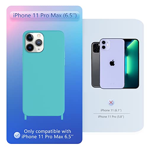 Image of Compatible with iPhone 11 Pro Max Case with Lanyard Crossbody iPhone Case with Strap Adjustable Shockproof Drop Protection Silicone Phone Cover for iPhone 11 Pro Max 6.5''