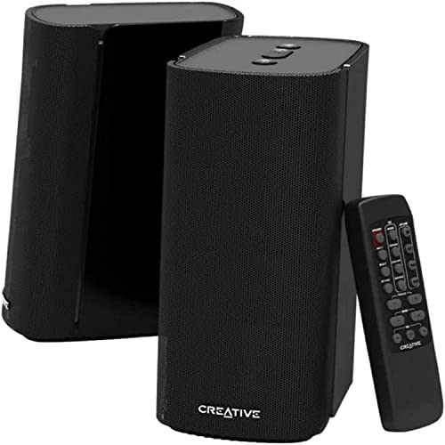 Creative Labs 51MF1690AA002 T100 2.0 Bluetooth Speaker System - 40 W RMS - 50 Hz to 20 kHz - USB - Compact Hi-Fi Wireless Desktop PC Speakers (Renewed)