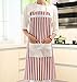 Produktbild Küchenschürzen Kochen,Einfache Rote Streifen Mode Koreanische Baumwollschürzen Küche Damen Ärmelloses Zuhause Mit Taschenkleid Geeignet Für Chef Baking Gardening Restaurant BBQ