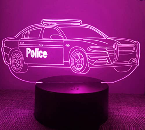 Lámpara 3D de mesa policía ilusión con 16 colores miniatura 2