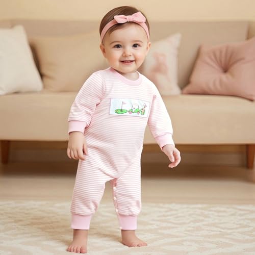 Newborn Baby Boy Girl Golf Outfit Golf Cart Long Sleeve Romper Sweatshirt Striped Jumpsuit Infant Fall Winter Clothes2