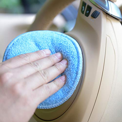 CARCAREZ 24pcs Microfiber Applicator Pad for Car Waxing, Blue