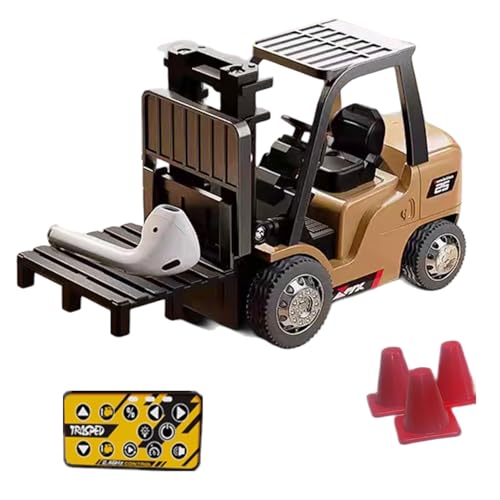LBKR Tech RC Forklift Toy, 2-in-1 Remote Control Construction Vehicle & Crane Truck with Lights, Sounds, 2.4GHz Micro Size Electric Engineering Car Toys Gift for Boys Kids Ages 4 5 6 7 8+