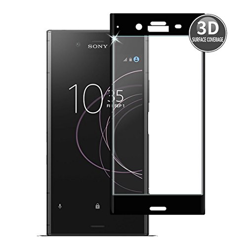 E-Hamii Sony Xperia XZ1 (Negro) Película Protectora 3D Curvada Protector Completo de la Cobertura Proteccion de Vidrio Templado 9H Anti-Cero Protector de Pantalla Completa HD