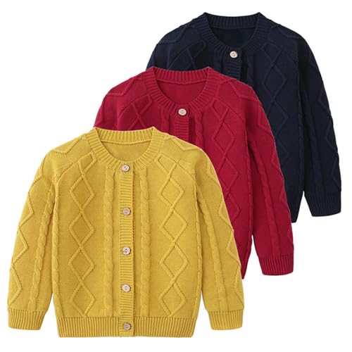 EnJoCho Chidren Fashion T-Shirt Toddler Boys Girls Cardigan Sweater Autumn/Winter Solid Color Knitted Jacket Party2