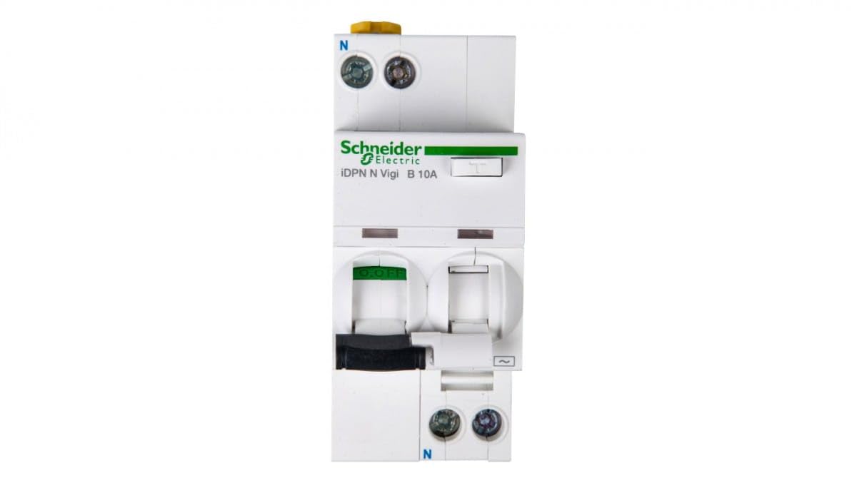 Disjoncteur différentiel de surintensité 2P 10A B 0,03A Type AC iDPN N VIGI A9D55610 mask3606480472619