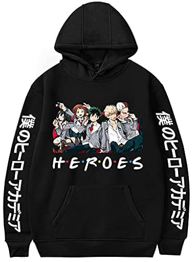 YIMIAO Hombre Mujer My Hero Academia Sudaderas con Capucha Manga Japonesa Anime Manga Larga Pullover Hoodie(M) | Ya disponible en tu tienda friki favorita! En mundofriki.es!