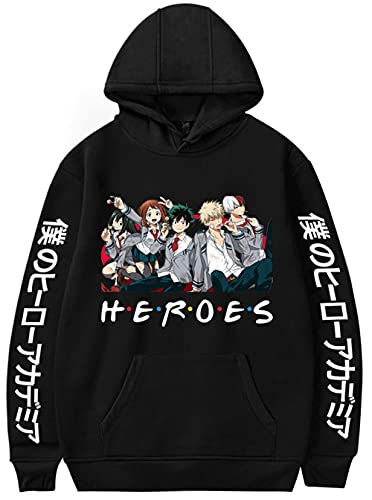 YIMIAO Hombre Mujer My Hero Academia Sudaderas con Capucha Manga Japonesa Anime Manga Larga Pullover Hoodie(M)