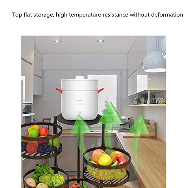 Rotating Storage Rack Round Layered with Hollow Mesh Baske Removable Baskets 360¡ãKitchen Rotating Vegetable Rack for Living Room,Kitchen-KdpufeTW