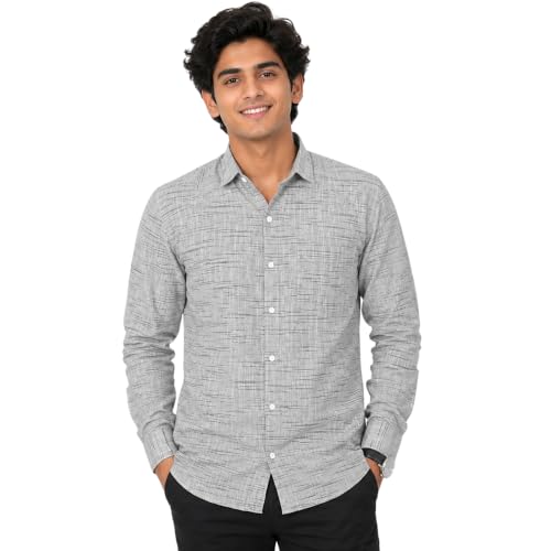 Image of Men's Khadi Cotton Regular Fit Shirt | Full Sleeve Breathable Casual & Office Wear Shirt for Men