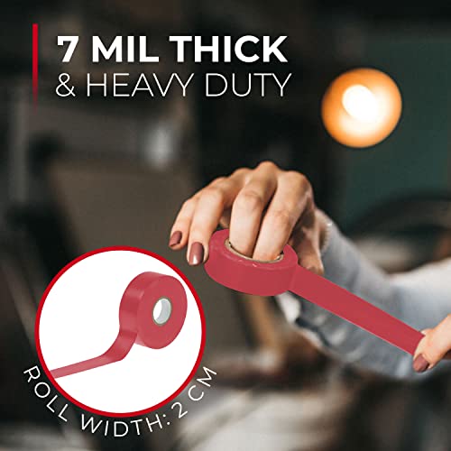 Ohlectric Professional Grade Vinyl Electrical Tape - 7Mm Thick - Heavy Duty - Flame-Retardant - Heat & Weather Resistant - 3/4" X 60' - Rated Up To 600V - Red - Ol-38387 #TOP4