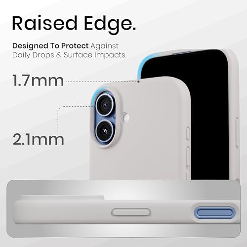 Image of CASEGEAR Silicone Snap Fit Back Cover Case Compatible with iPhone 17 | 8 Feet Drop Protection | Compatible with MagSafe | 360 Protection | Shockproof & Scratch Resistant | Stone