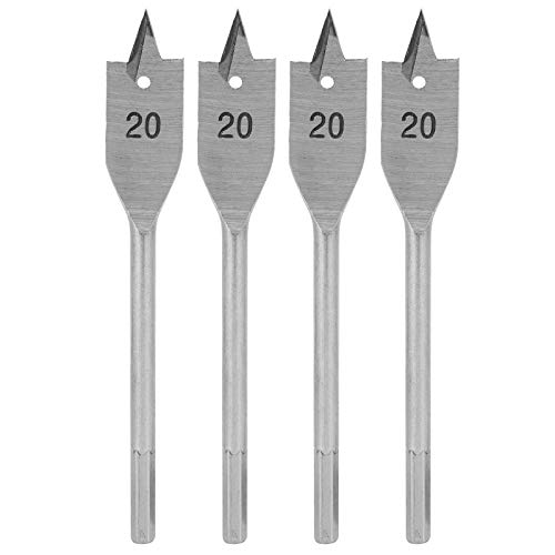 NDNCZDHC 4PCS Spade Drill Bit Set, 20mm Flat Wood Drill Bits High Carbon Steel Hole Drill Bit for Woodworking