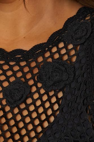 BECCA Women's Castaway Island Crochet Fishnet Dress, Casual, Sheer, Beach Cover Ups2