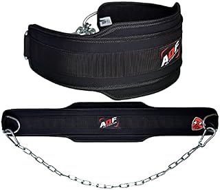 AQF Heavy Duty Dipping Belt with Adjustable 36 inches Stainless Steel Chain for Bodybuilding Weight lifting Weighted Chin Pull-Ups  6 wide Neoprene Back Support Dip Belt