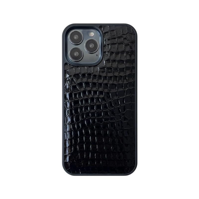Étui en cuir véritable pour iPhone 13 au bureau coque noire classique