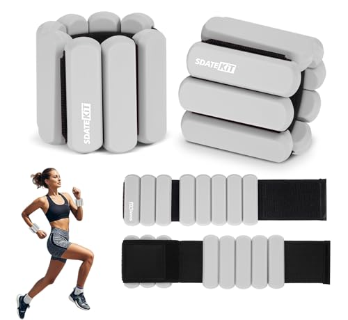 Image of Wrist Ankle Weights for Women 2 Pack(1lb Each), Ideal for Strength Training | Adjustable Silicone Wearable Arm and Leg Weights for Pilates, Gym, Yoga, Cardio. Waterproof, Anti slip, Sweat Proof