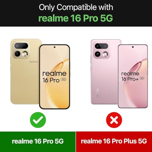Image of AIBEX Back Cover Compatible for Realme 16 Pro 5G | D10 Tough Armor Case | Sliding Camera Shield | 360 Protection | Kickstand Ring Holder | Military-Grade Bumper Case - Black
