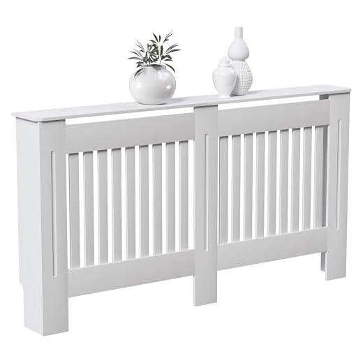 Vida Designs Cubre radiador Chelsea, diseño de Moderno con Lamas de DM Pintado de Color Blanco