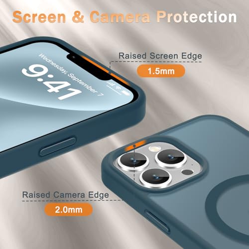 Image of YENAPOON for iPhone 13 Pro Max Case, Matte Magnetic Phone Cover [with 1 Screen Protector] [Support for MagSafe] [Shockproof Military Grade Protection] Translucent Frosted Back, Lavender Gray
