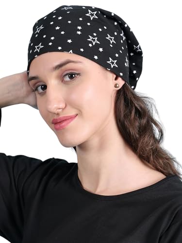 Image of Mack JONNEY Cotton Regular Fit Black Women Beanie Hat (Pack of 1-MACK632462), Free Size