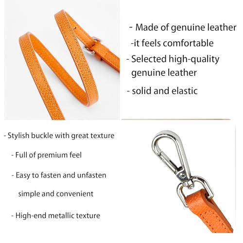 Image of Bag Leather Strap Replacement Crossbody Shoulder Straps for MINI Pouch, No Damage Conversion Kits Accessories (MINI-Orange-S)