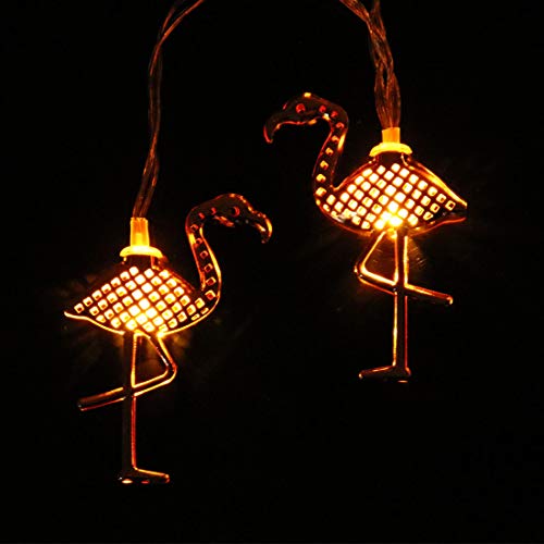 Dreamworth Flamingo String Lights, 20 LED 10Ft Metal Flamingo Battery Operated Fairy String Lights for Home,Gardens,Park,Patios,Christmas Decoration