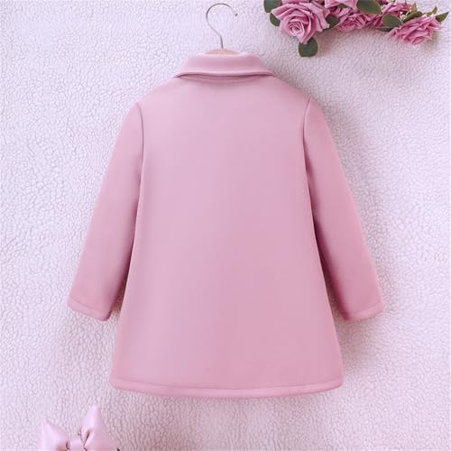 Girls Winter Dress Coat Button Peacoat Notch Lapel Double Breasted Outerwear with Pockets 5 14 Years Bubble Coat3