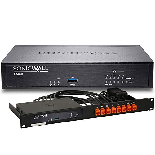 SonicWall TZ350 Network Security Appliance Bundle with Rackmount Kit (02-SSC-0942+RM-SW-T4)