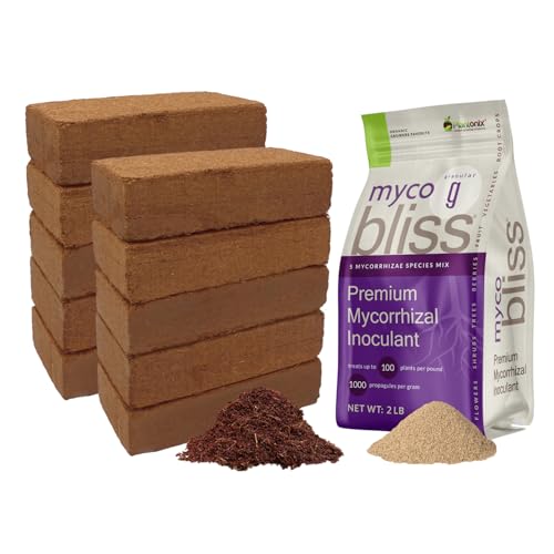 Coco Coir 650gm Bricks (10-Pack) + Myco Bliss Granular (2lbs) Bundle