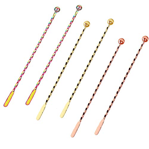 Stainless Steel Coffee Beverage Stirrers Stir Cocktail Drink Swizzle Stick With Small Rectangular Paddles Multicolor #TOP30