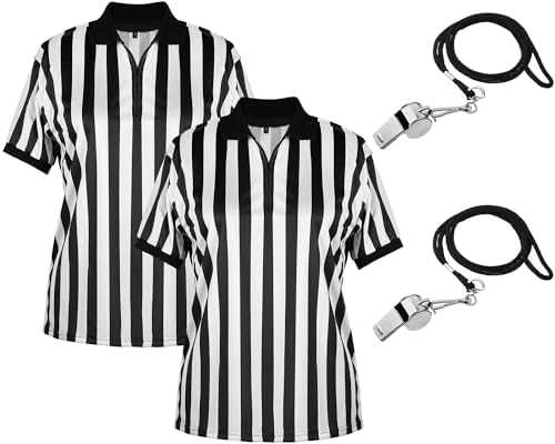 Chicingyou 4 Pcs Referee Shirt Costume for Men Women, Soccer Jers...