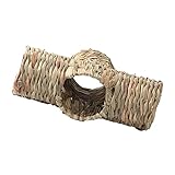 FRCOLOR Hamstertunnel Spielzeug Aus Natürlichem Grasmaterial Dreifach Verzweigter Tunnel Für Hamster Und Meerschweinchen Haustiergerechtes Nest Zum Stressabbau