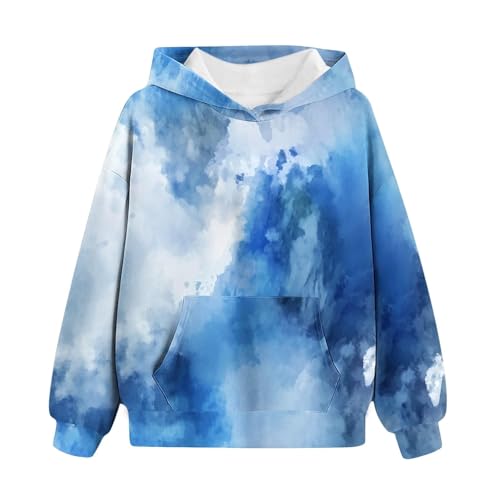 Girls Fashion Tie-Dye Sweatshirts Cute Trendy Oversized Hoodies Fall Pullover Tops for Teen Girls Fall Winter Casual Clothes