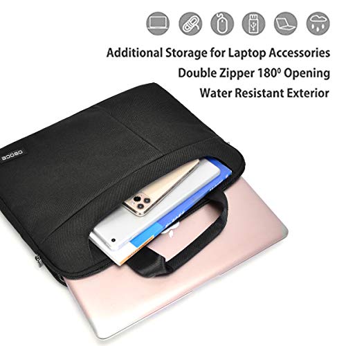 OSOCE Laptop Sleeve Case Slim Spill-Resistant Handbag for Most Popular 14.1 inch-15.6 inch Notebooks, Black