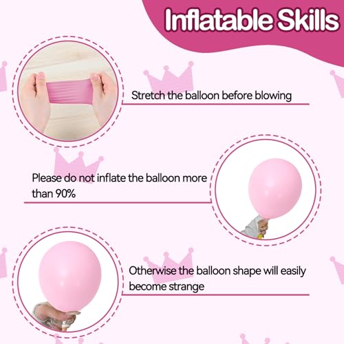 Crown Balloons 12inch Pink Gold Confetti Latex Balloon with Large Gold by Biapian - Used condition - Image 2