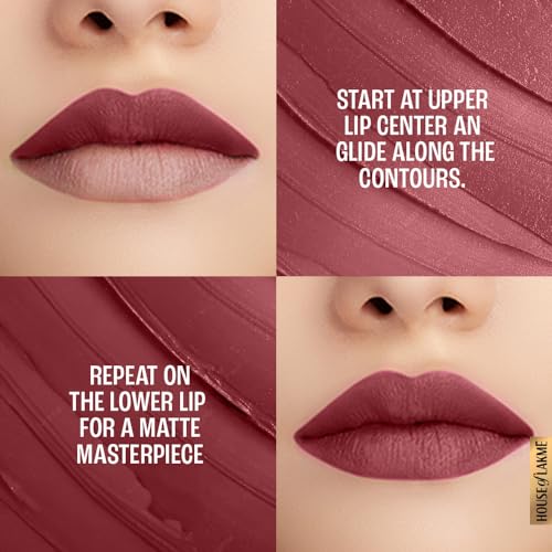 Image of LAKME LAKM Lakme Powerplay Priming Matte Lipstick, Smooth Finish, Lightweight Smudgeproof, Lasts 16hrs, Hydrates Lips, Rosy Sunday, 3.6g (Pack of 2)