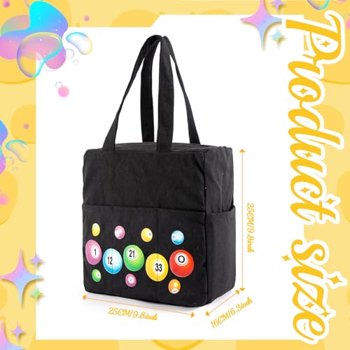 Ehrgk 2406GJB0684Y01J01 Bingo Bag With Pockets And Handle,Bingo Daubers Bags,Zipper Bingo Tote Bag For Bingo Set Stuff Supplies,Bingo Accessories Bingo Game Prizes thumb #2