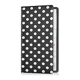 JUZIHAI Black and White Polka Dot Car Registration and Insurance Holder Glove Box Organizer Leather Vehicle Essential Document Card Wallet Accessories Case
