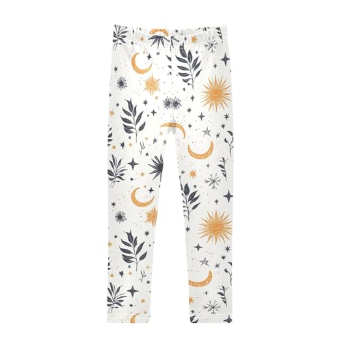 Sun and Moon Girls Leggings Ultra Soft Compression Yoga Gym Pants for Kids 4-10T